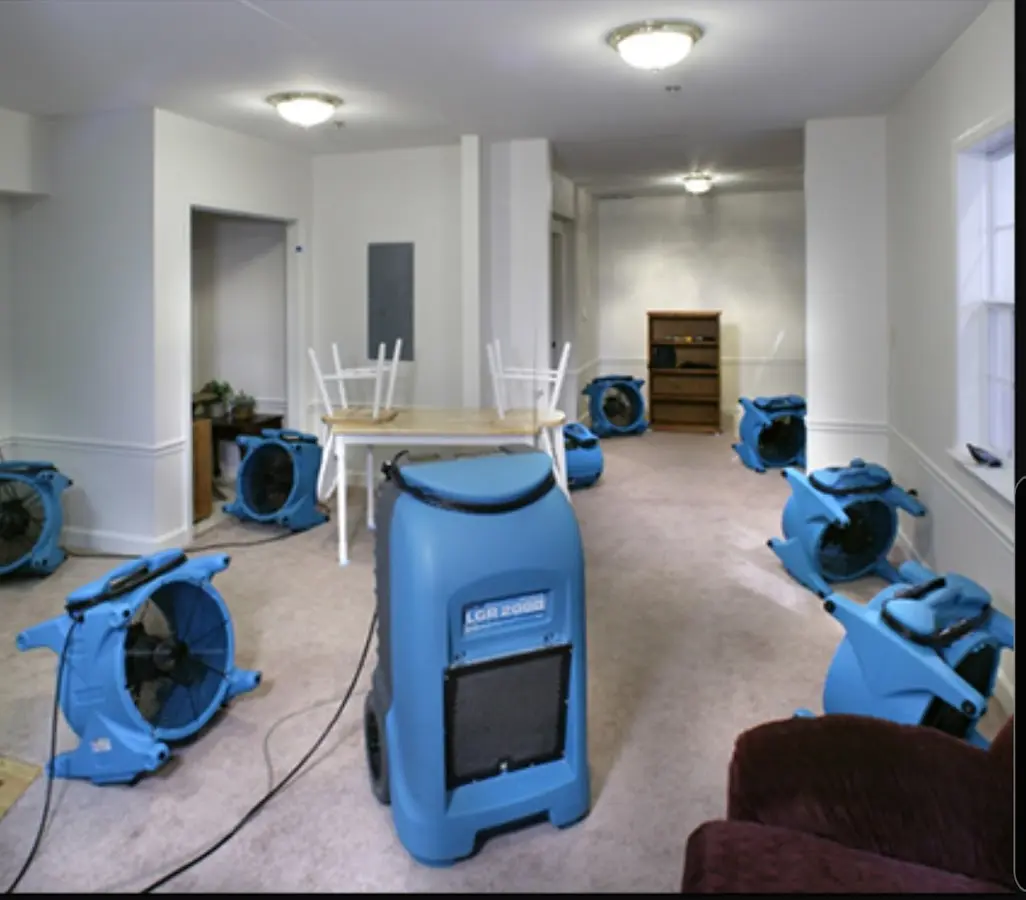 Air movers and dehumidifier setup for Water Damage Restoration in Apache Junction
